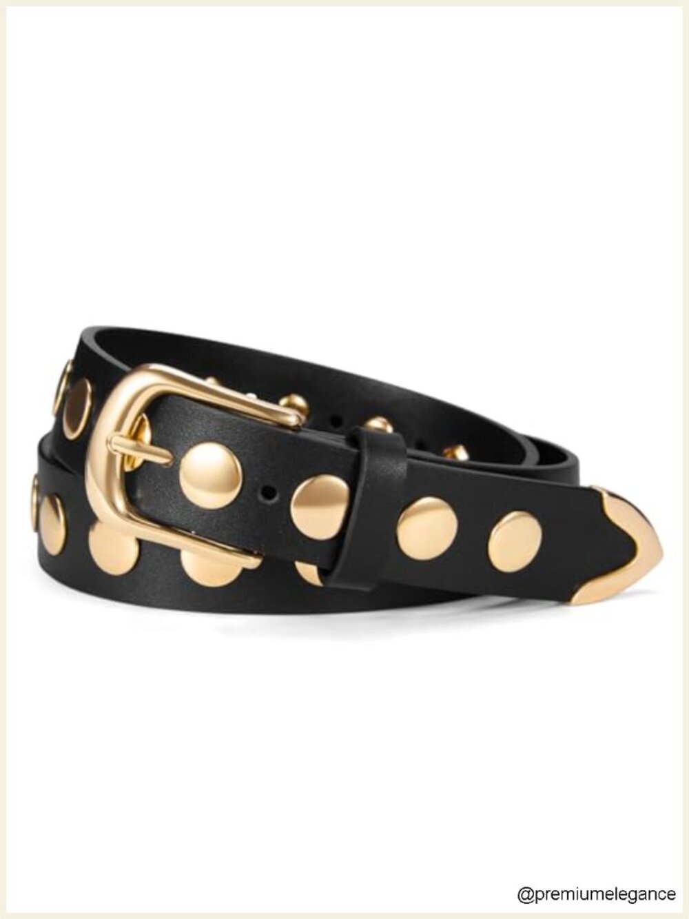 Women's PU Leather Belt Gold Buckle Fashion Waist Belt for Jeans Dresses Pants